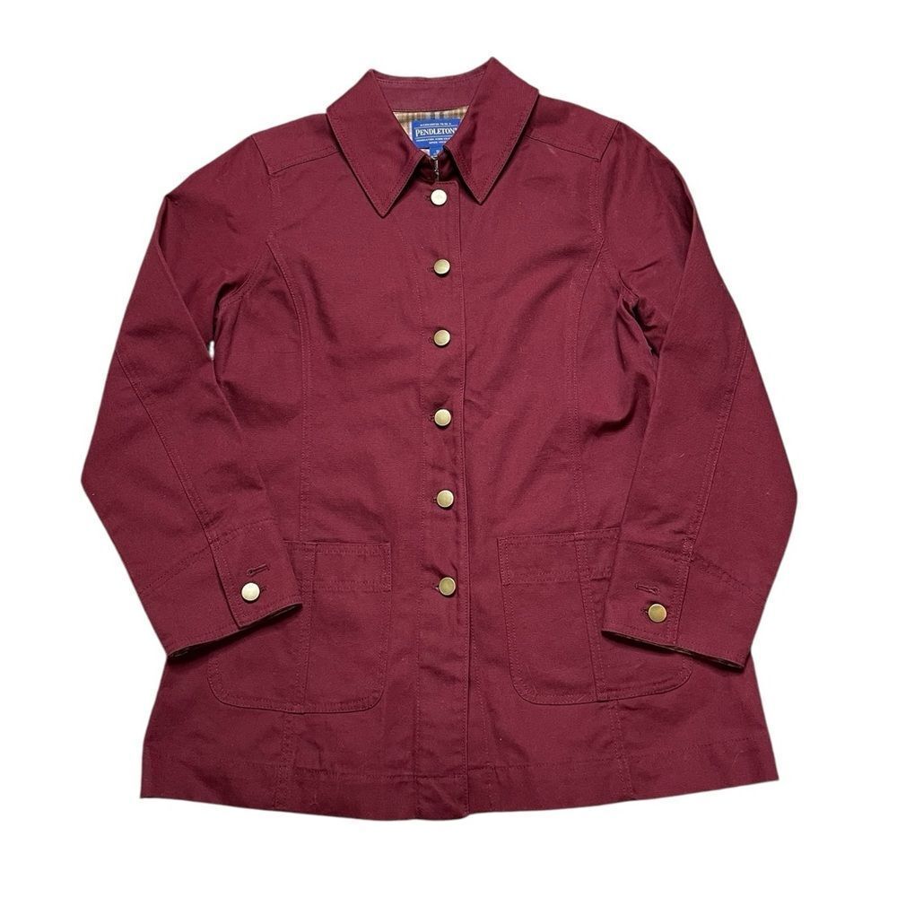 Pendleton Red Utility Jacket Structured Tailored … - image 1